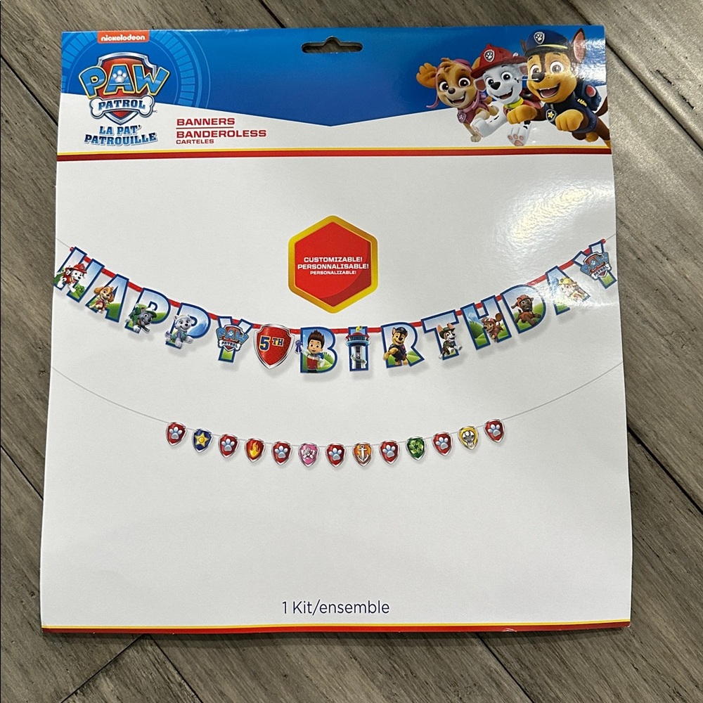 Paw Patrol Customizable Happy Birthday Banner NEW 10.75’ Long